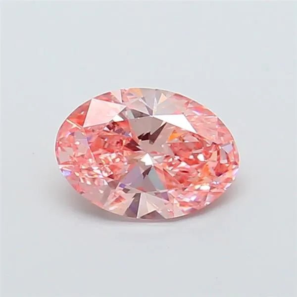 1.50ct Oval Lab Grown Diamond (Colour Fancy Vivid Pink, Clarity VS2, IGI Certified) - Jewelry by Cleo