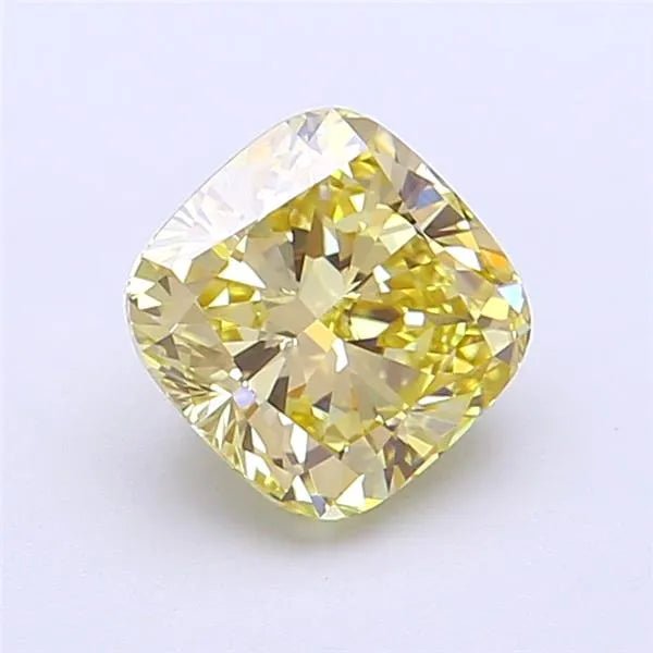 1.53ct Cushion modified Lab Grown Diamond (Colour Fancy Light Yellow, Clarity VS1, IGI Certified) - Jewelry by Cleo