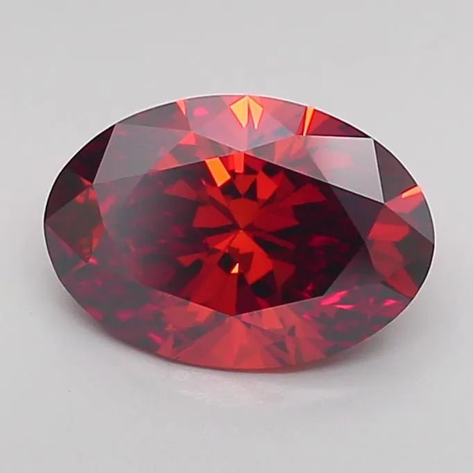 1.56ct Oval Lab Grown Diamond (Colour Fancy Deep Orange, Clarity VVS2, IGI Certified) - Jewelry by Cleo