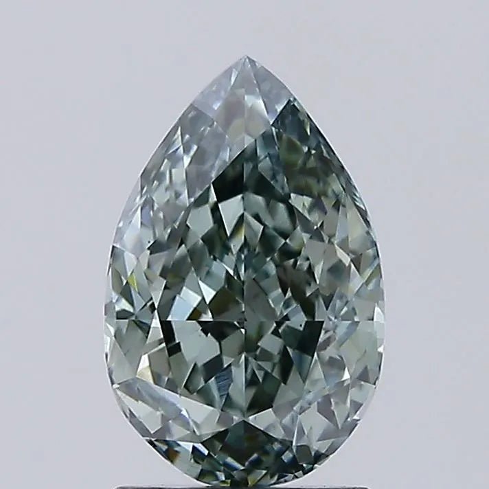 1.57ct Pear Lab Grown Diamond (Colour Fancy Intense Gray Green, Clarity VS1, IGI Certified) - Jewelry by Cleo