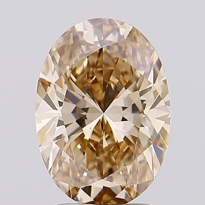 1.58ct Oval Lab Grown Diamond (Colour Fancy Brown, Clarity VVS2, IGI Certified) - Jewelry by Cleo