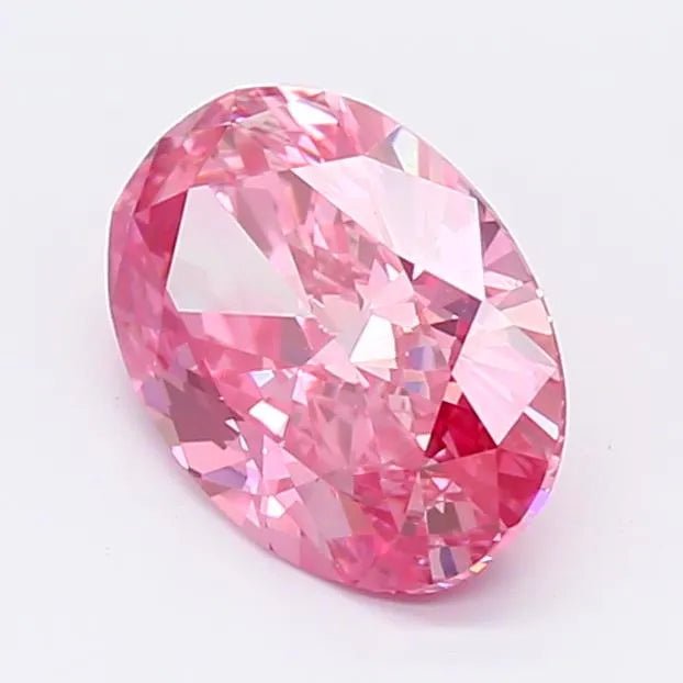1.61ct Oval Lab Grown Diamond (Colour Fancy Vivid Purplish Pink, Clarity VS1, Cut GD, IGI Certified) - Jewelry by Cleo