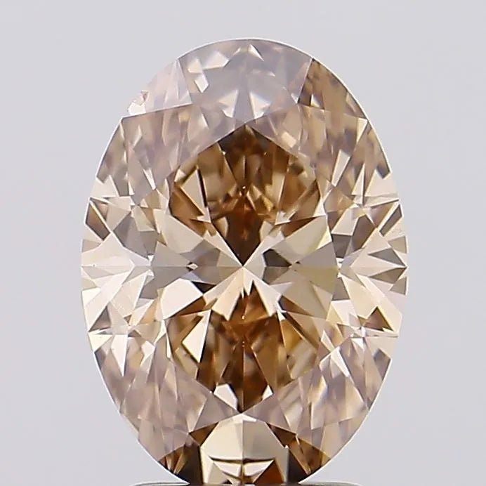 1.63ct Oval Lab Grown Diamond (Colour Fancy Brown, Clarity VVS2, IGI Certified) - Jewelry by Cleo