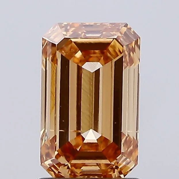 1.69ct Emerald Lab Grown Diamond (Colour Fancy Light Brown, Clarity VS2, IGI Certified) - Jewelry by Cleo