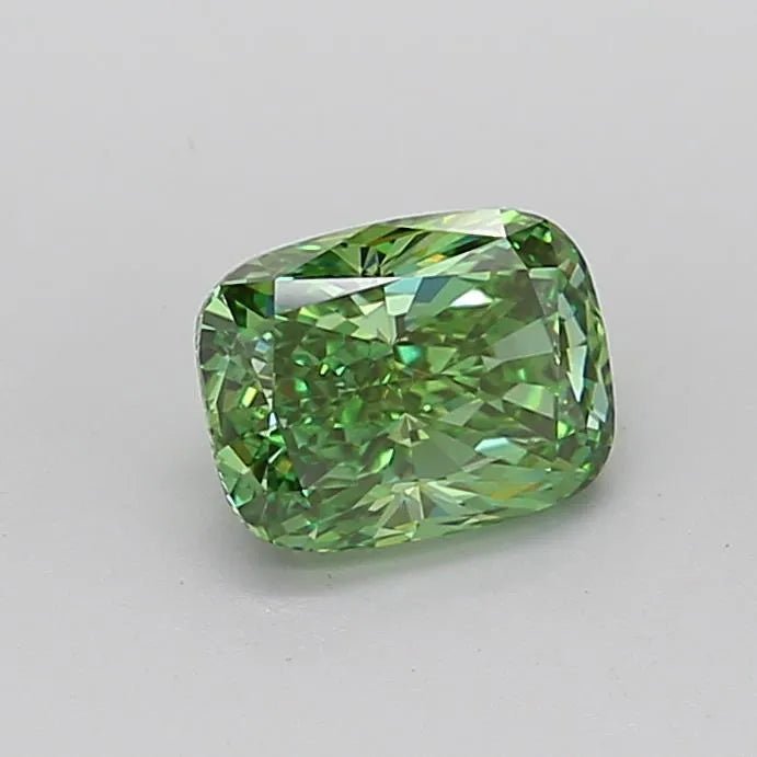 1.71ct Cushion modified Lab Grown Diamond (Colour Fancy Vivid Green, Clarity VS1, IGI Certified) - Jewelry by Cleo