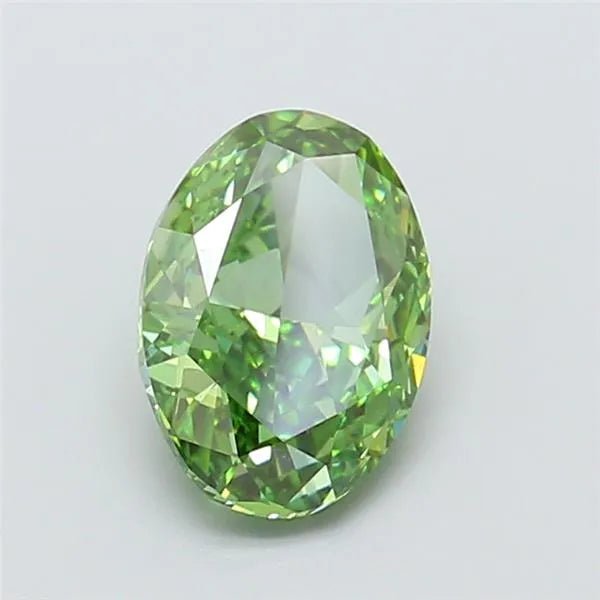 1.80ct Oval Lab Grown Diamond (Colour Fancy Vivid Green, Clarity VS1, IGI Certified) - Jewelry by Cleo