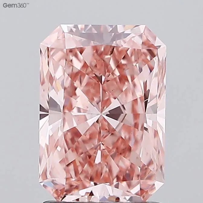 1.86ct Radiant Lab Grown Diamond (Colour Fancy Vivid Pink, Clarity VS1, IGI Certified) - Jewelry by Cleo