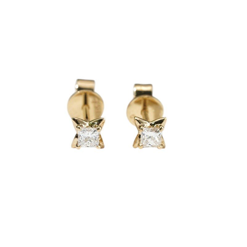 18K gold square lab diamond stud 0.19 TCW - Jewelry by Cleo