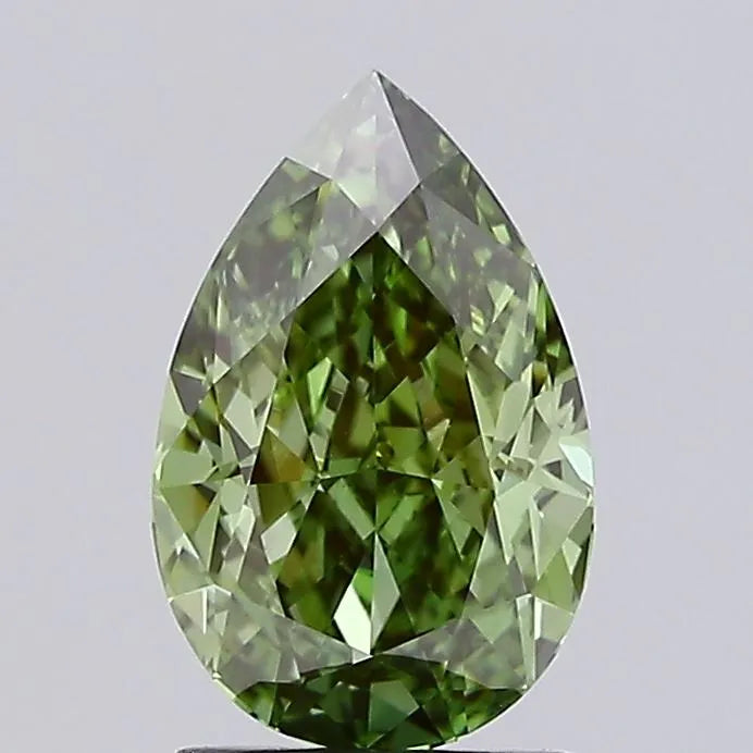 2.04ct Pear Lab Grown Diamond (Colour Fancy Vivid Green, Clarity VVS2, IGI Certified)