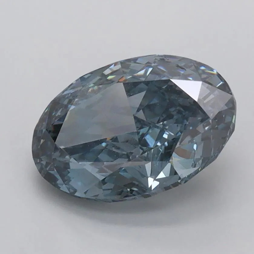 2.05ct Oval Lab Grown Diamond (Colour Fancy Deep Blue, Clarity VS2, IGI Certified)