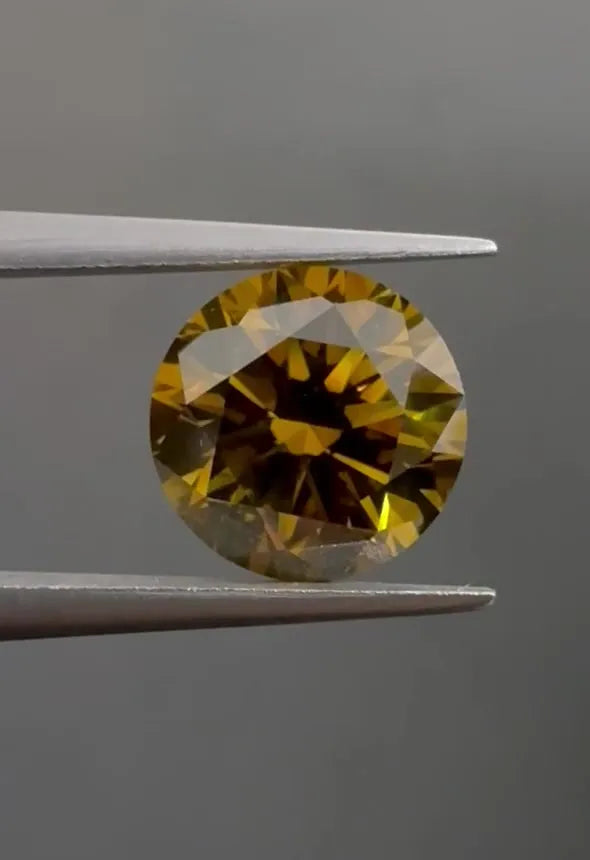 2.05ct Round Natural Diamond (Colour Fancy Deep Brownish Yellow, Clarity VVS2, Cut GD, GIA Certified)