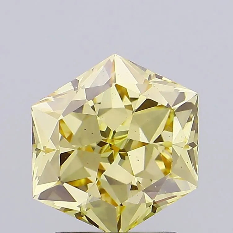 2.08ct Hexagonal Lab Grown Diamond (Colour Fancy Intense Yellow, Clarity VS2, IGI Certified)