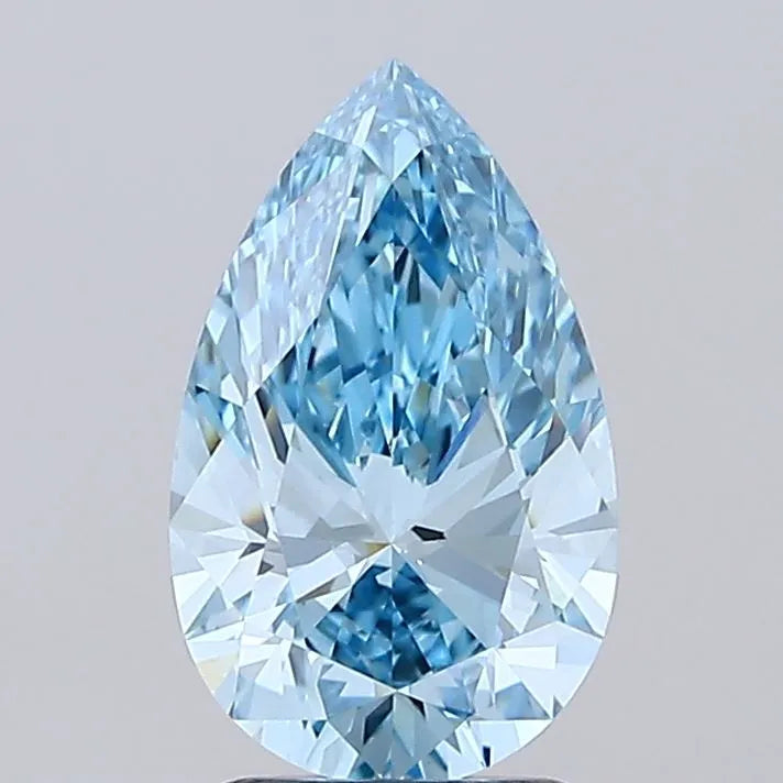 2.08ct Pear Lab Grown Diamond (Colour Fancy Vivid Blue, Clarity VS1, IGI Certified)