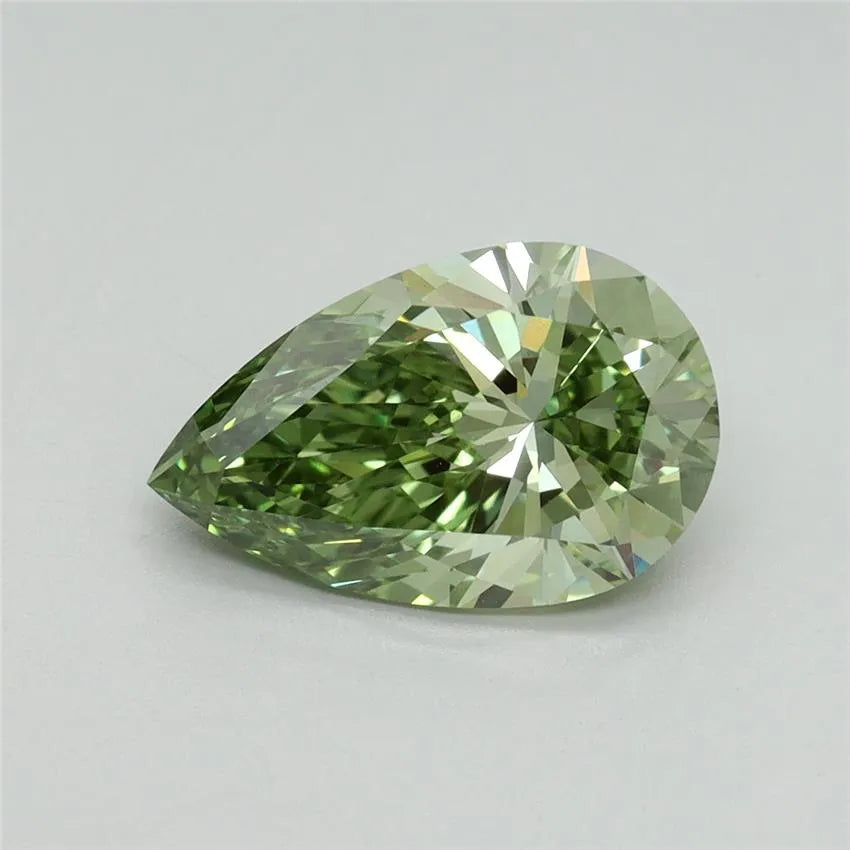 2.18ct Pear Lab Grown Diamond (Colour Fancy Vivid Green, Clarity VVS2, IGI Certified)