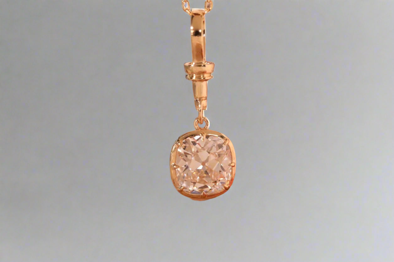 Solitaire collet pendant - Jewelry by Cleo