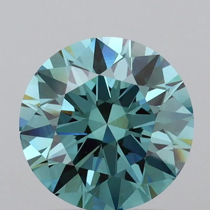 2.29ct Round Lab Grown Diamond (Colour Fancy Vivid Blue, Clarity VVS2, Cut EX, IGI Certified)