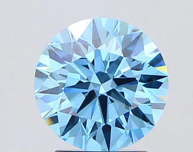 2.31ct Round Lab Grown Diamond (Colour Fancy Vivid Blue, Clarity VS2, Cut ID, IGI Certified)