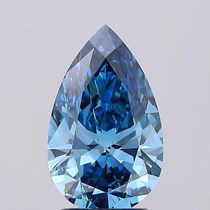 2.33ct Pear Lab Grown Diamond (Colour Fancy Vivid Blue, Clarity VS1, IGI Certified)