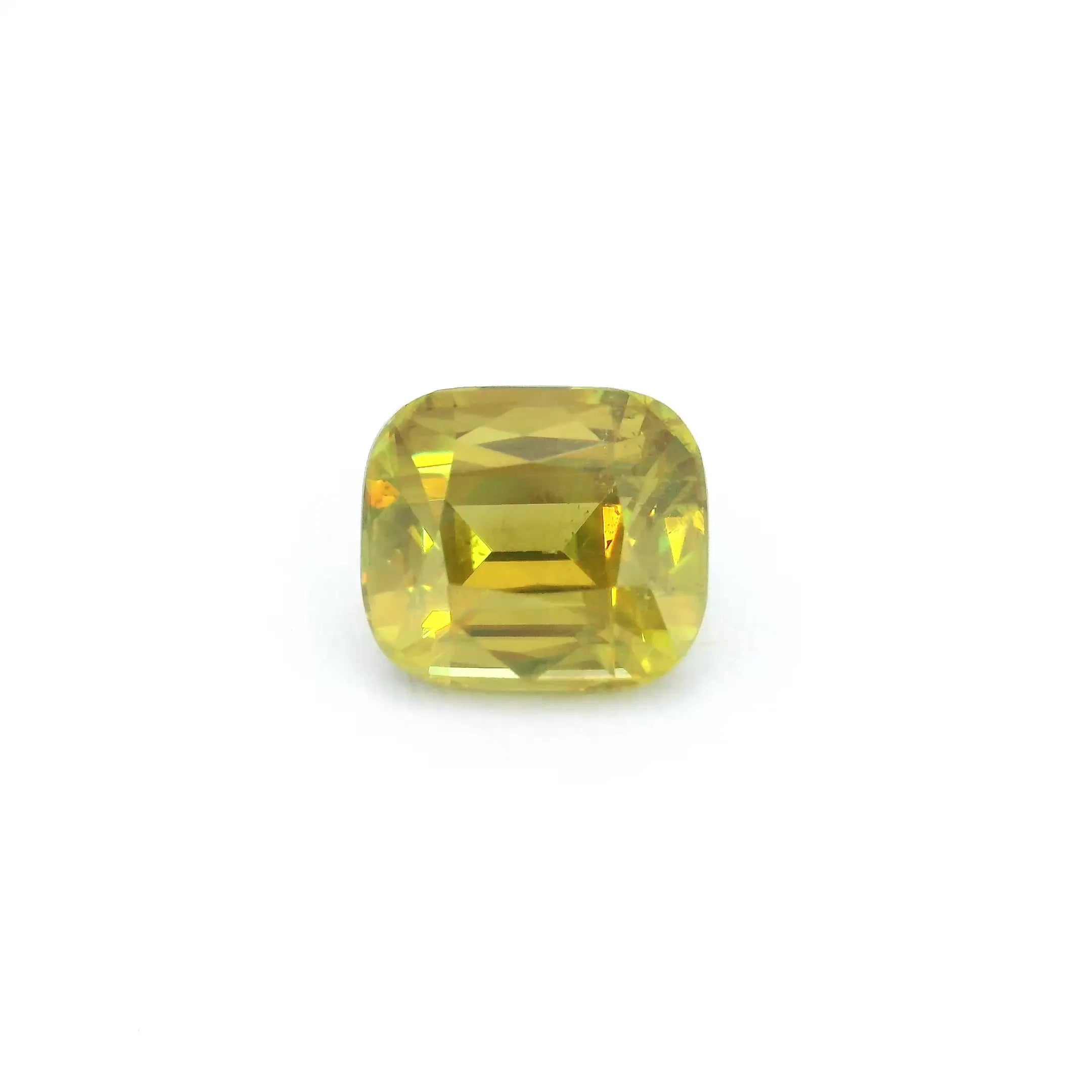 2.39ct Cushion Natural Sphene (Colour Yellow, Clarity Slightly Included, Cut Faceted)
