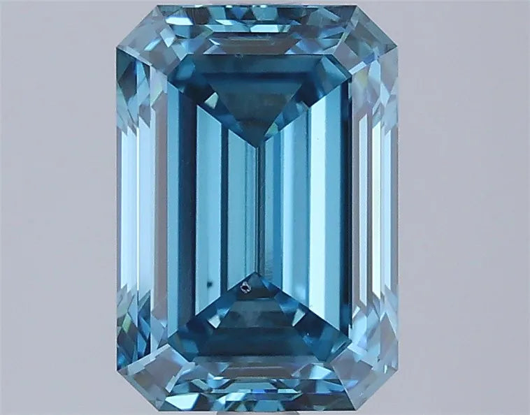 2.45ct Emerald Lab Grown Diamond (Colour Fancy Vivid Blue, Clarity VS2, IGI Certified)