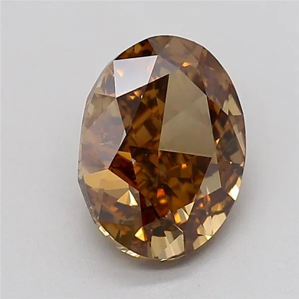2.50ct Oval Lab Grown Diamond (Colour Fancy Brown, Clarity VS1, IGI Certified)