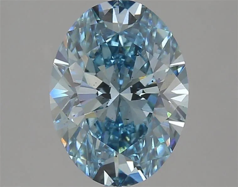 2.51ct Oval Lab Grown Diamond (Colour Fancy Vivid Blue, Clarity SI1, IGI Certified)