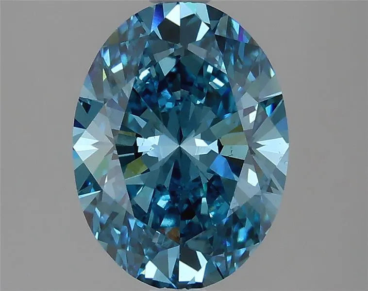 2.51ct Oval Lab Grown Diamond (Colour Fancy Vivid Blue, Clarity VS1, IGI Certified)