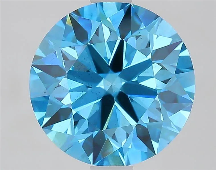 2.54ct Round Lab Grown Diamond (Colour Fancy Vivid Blue, Clarity VS1, Cut ID, IGI Certified)