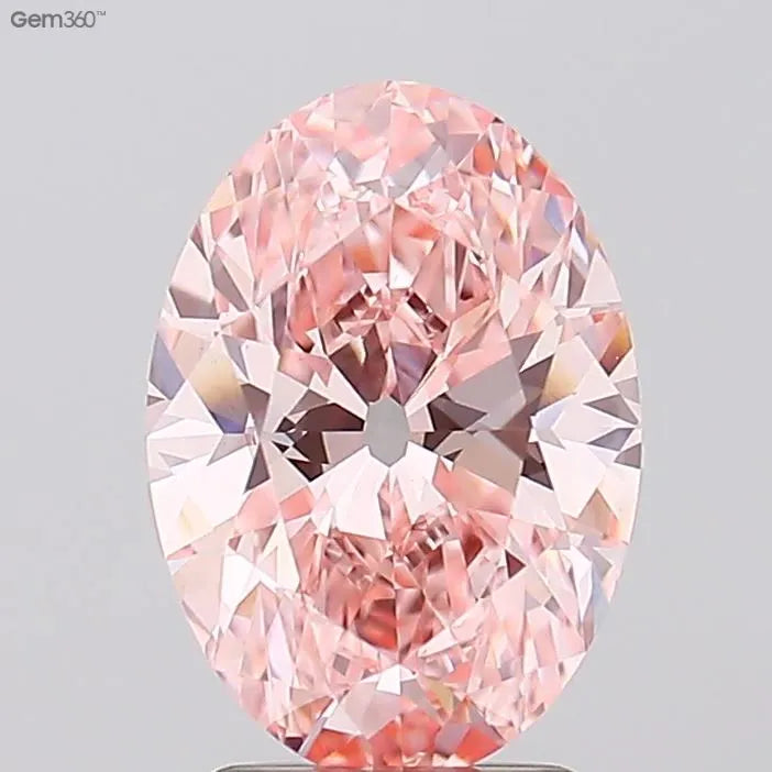 2.58ct Oval Lab Grown Diamond (Colour Fancy Vivid Pink, Clarity VS1, IGI Certified)