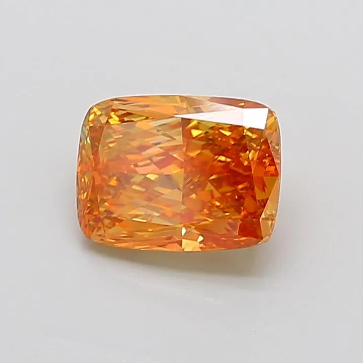 2.61ct Cushion modified Lab Grown Diamond (Colour Fancy Vivid Pinkish Orange, Clarity VVS2, IGI Certified)