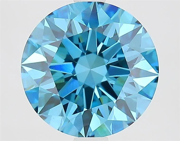 2.63ct Round Lab Grown Diamond (Colour Fancy Vivid Blue, Clarity VS1, Cut ID, IGI Certified)