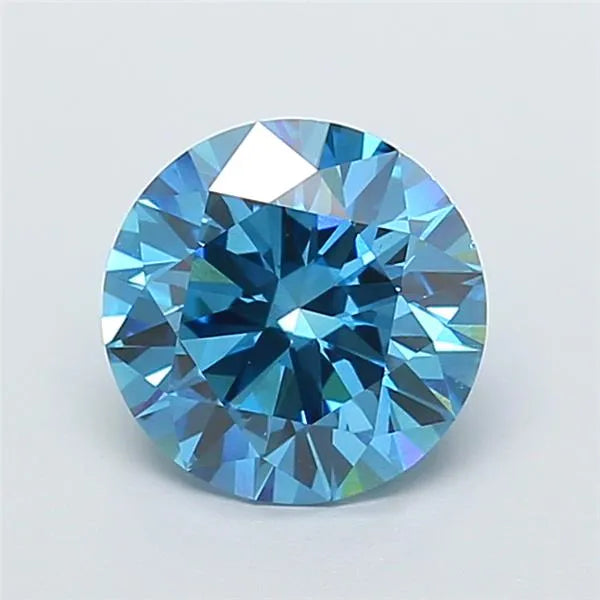 2.70ct Round Lab Grown Diamond (Colour Fancy Vivid Blue, Clarity VS2, Cut ID, IGI Certified)