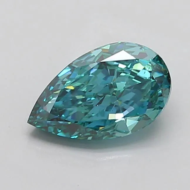 2.73ct Pear Lab Grown Diamond (Colour Fancy Vivid Blueish Green, Clarity VS2, IGI Certified)