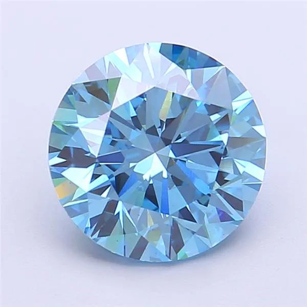 2.75ct Round Lab Grown Diamond (Colour Fancy Vivid Blue, Clarity VS2, Cut ID, IGI Certified)