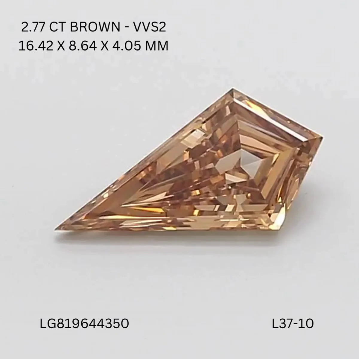 2.77ct Kite Lab Grown Diamond (Colour Fancy Brown, Clarity VVS2, IGI Certified)