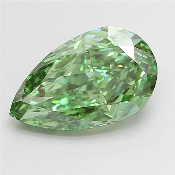 2.77ct Pear Lab Grown Diamond (Colour Fancy Vivid Green, Clarity VVS2, IGI Certified)