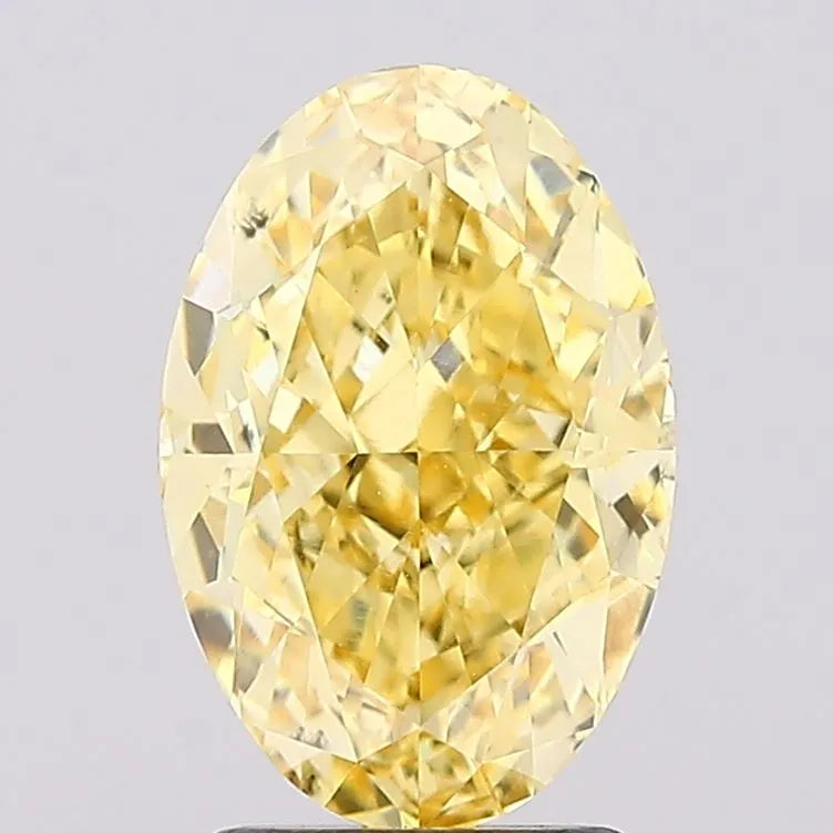 2.82ct Oval Lab Grown Diamond (Colour Fancy Vivid Yellow, Clarity VS1, IGI Certified)