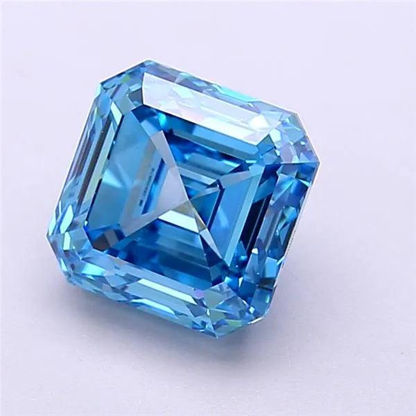 2.50ct Asscher Lab Grown Diamond (Colour Fancy Vivid Blue, Clarity VS1, IGI Certified)