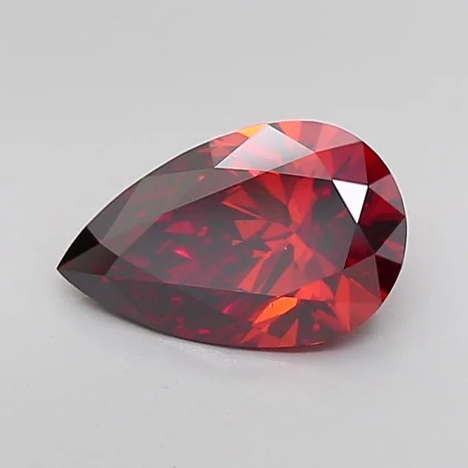2.00ct Pear Lab Grown Diamond (Colour Fancy Deep Orange, Clarity VS1, IGI Certified) - Jewelry by Cleo