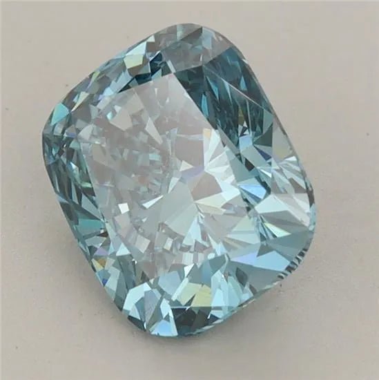 2.01ct Cushion modified Lab Grown Diamond (Colour Fancy Vivid Blue, Clarity VS1, IGI Certified) - Jewelry by Cleo