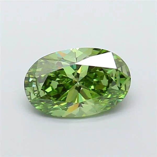 2.01ct Oval Lab Grown Diamond (Colour Fancy Vivid Green, Clarity VS2, IGI Certified) - Jewelry by Cleo