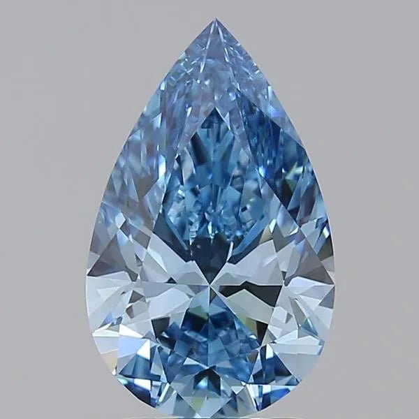 2.02ct Pear Lab Grown Diamond (Colour Fancy Vivid Blue, Clarity VVS2, IGI Certified) - Jewelry by Cleo