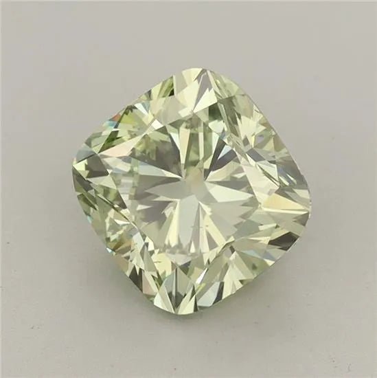 2.03ct Cushion modified Lab Grown Diamond (Colour Fancy Vivid Green, Clarity VS2, IGI Certified) - Jewelry by Cleo