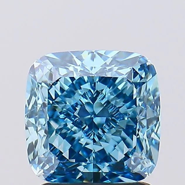 2.06ct Cushion modified Lab Grown Diamond (Colour Fancy Vivid Blue, Clarity VVS2, IGI Certified) - Jewelry by Cleo