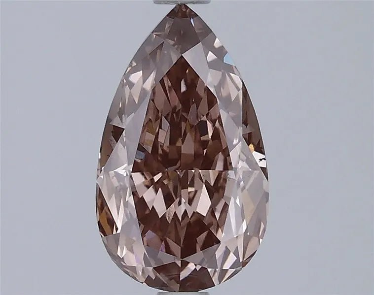 2.09ct Pear Lab Grown Diamond (Colour Fancy Brown, Clarity VS2, IGI Certified) - Jewelry by Cleo