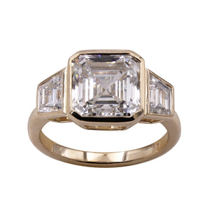 Step Cut Elegance Asscher Trilogy Ring – 6.07tcw (Ready to Ship)