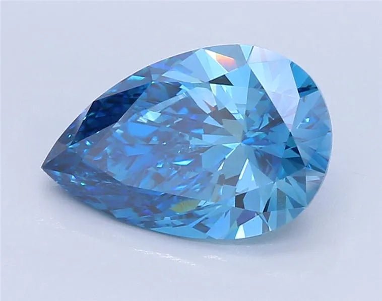 2.14ct Pear Lab Grown Diamond (Colour Fancy Deep Blue, Clarity VS1, IGI Certified) - Jewelry by Cleo
