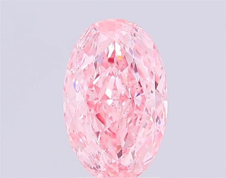 2.15ct Oval Lab Grown Diamond (Colour Fancy Vivid Pink, Clarity SI1, IGI Certified) - Jewelry by Cleo