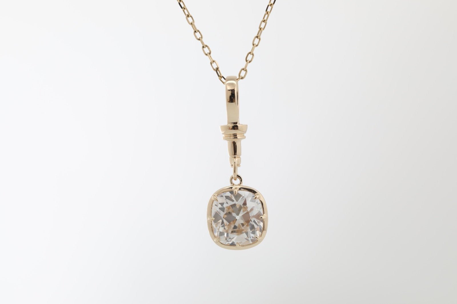2.25 carat OMC lab - grown diamond in 14K gold collet - Jewelry by Cleo