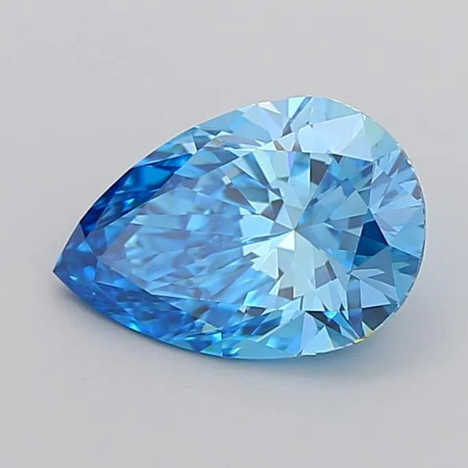2.51ct Pear Lab Grown Diamond (Colour Fancy Vivid Blue, Clarity VS1, IGI Certified)